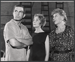 Ben Gazzara, Mildred Dunnock and Nancy Wickwire in rehearsal for the stage production Traveller Without Luggage