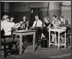 Robert Lewis and ensemble in rehearsal for the stage production Traveller Without Luggage