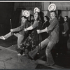 Christopher Murney [foreground left], Rene Auberjonois [foreground right] and unidentified others in rehearsal for the stage production Tricks