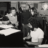 Joe Morton [center] and unidentified others in rehearsal for the stage production Tricks