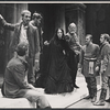 Jessica Tandy [center], Pat Hingle, Ted van Griethuysen and unidentified others in the 1961 American Shakespeare Festival production of Troilus and Cressida