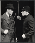 Raul Julia and Glenn Kezer in the 1976 Broadway production of The Threepenny Opera