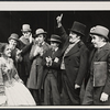 Caroline Kava, Robert Schlee [far left], William Duell [third from right], Ralph Drischell [far right] and unidentified others in the 1976 Broadway production of The Threepenny Opera
