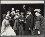 Caroline Kava, Robert Schlee [far left], William Duell [third from right], Ralph Drischell [far right] and unidentified others in the 1976 Broadway production of The Threepenny Opera