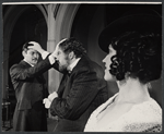 Raul Julia, David Sabin and Caroline Kava in the 1976 Broadway production of The Threepenny Opera