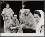 Patrick Hines, Philip Bosco, Josef M. Sommer, Aline MacMahon and unidentified in the 1965 American Shakespeare Festival production of Coriolanus