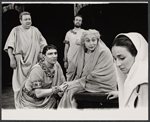 Patrick Hines, Philip Bosco, M. Josef Sommer, Aline MacMahon and unidentified in the 1965 American Shakespeare Festival production of Coriolanus