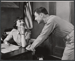 Allyn Ann McLerie and unidentified in the stage production Time Limit!