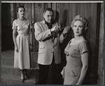 Neva Patterson, Lorne Greene and Brenda de Banzie in the stage production Speaking of Murder