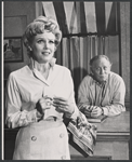 Barbara Britton and Melvyn Douglas in the stage production Spofford