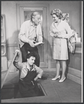 Melvyn Douglas, Barbara Britton and unidentified in the stage production Spofford