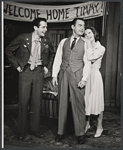 Walter McGinn, Chester Morris and Maureen O'Sullivan in the stage production The Subject Was Roses 