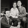 Walter McGinn, Maureen O'Sullivan and Chester Morris in the stage production The Subject Was Roses 