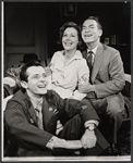 Walter McGinn, Maureen O'Sullivan and Chester Morris in the stage production The Subject Was Roses 