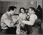 Walter McGinn, Maureen O'Sullivan and Chester Morris in the stage production The Subject Was Roses 