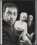 Jackie Mason, Lee Meredith and Bernie West in rehearsal for the stage production A Teaspoon Every Four Hours