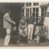 Group photograph including Baronova, Sevastianov, Riabouchinska, and Lichine