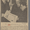 I.N. Phelps Stokes receiving scroll from Mayor La Guardia