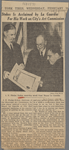 I.N. Phelps Stokes receiving scroll from Mayor La Guardia