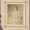 Calliope, the goddess of epic poetry, wears a gold diadem in her hair, and holds a partially unrolled manuscript in her hand, upon which are inscribed the opening lines of The Iliad. In her left hand is an ivory trumpet