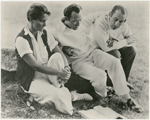 Cheryl Crawford, Marc Blitzstein, and Harold Clurman during Group Theatre retreat