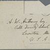 Envelope of letter from Wallace to A. W. Anthony