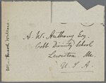 Envelope of letter from Wallace to A. W. Anthony