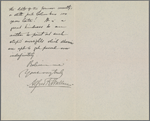 Letter from Wallace to A. W. Anthony