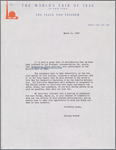 Memo acknowledging the participation of Greenville, South Carolina