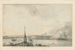 An original sketch of the Burning of Charlestown & Battle of Bunker Hill. Taken by an English Officer from Beacon Hill Boston.