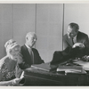 Elaine Stritch, Leroy Anderson, and Robert Whitehead (leaning over piano) during rehearsal of the stage production Goldilocks.