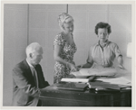 Leroy Anderson, Elaine Stritch, and Agnes de Mille during rehearsal of the stage production Goldilocks