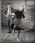 Richard Jordan and unidentified in rehearsal for the stage production Bicycle Ride to Nevada