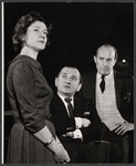 Elizabeth Wilson, Martin Gabel, and George Voskovec in rehearsal for the stage production Big Fish, Little Fish