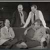 Director John Gielgud, George Voskovec, George Grizzard, and Jason Robards, Jr. in rehearsal for the stage production Big Fish, Little Fish