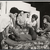 Peggy Pettit, Gertrude Jeannette, Kent Martin, Juanita Clark, Vickie Thomas and Judith Richardson [on couch] in the touring production of Black Girl