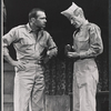 Darren McGavin and unidentified in the stage production Blood, Sweat and Stanley Poole