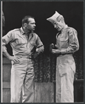 Darren McGavin and unidentified in the stage production Blood, Sweat and Stanley Poole