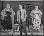 Jack Warden and unidentified actresses in rehearsal for the stage production The Body Beautiful