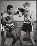 Brock Peters and Steve Forrest in rehearsal for the stage production The Body Beautiful