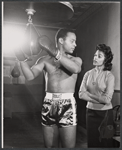 Brock Peters and Barbara McNair in rehearsal for the stage production The Body Beautiful