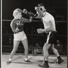 Mindy Carson and unidentified actor in the stage production The Body Beautiful