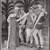 Geoffrey Hibbert, Millicent Martin [left] and unidentified others in the tour of The Boy Friend