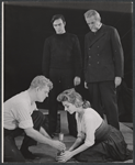 Pat Hingle, Christopher Plummer, Nan Martin and Raymond Massey in the stage production J.B.