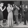 Nan Martin [center] Pat Hingle [right] and ensemble in the stage production J.B.