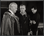 Sheppard Strudwick [center] John Carradine [right] and unidentified in the stage production J.B.