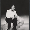 Joseph Papp on the set of the Off-Broadway one-man production Jack MacGowran in the Works of Samuel Beckett