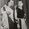 Dom DeLuise and unidentified in the Off-Broadway stage production The Jackass