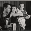 Harold Scott [left], Dom DeLuise [right] and unidentified [center] in the Off-Broadway stage production The Jackass