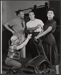 Robert Lewis, Joe Adams, Ricardo Montalban and Lena Horne in rehearsal for the 1957 stage production Jamaica